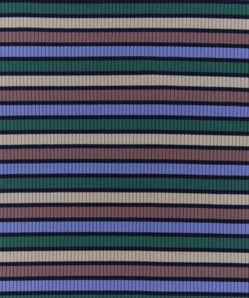 Ocean&Ground（オーシャン&グラウンド）の「Jr.ﾀｰﾄﾙﾈｯｸﾎﾞｰﾀﾞｰﾘﾌﾞTｼｬﾂ（ニット/セーター・キッズ・グレー/マルチ/グリーン/ブラウン・160/150）」の11枚目の写真