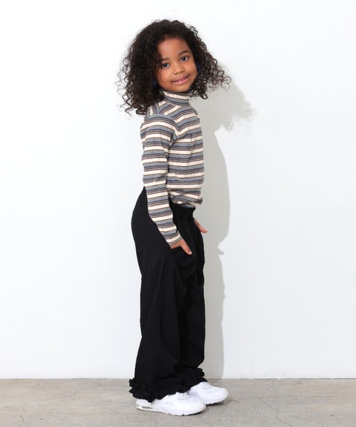 Ocean&Ground（オーシャン&グラウンド）の「Jr.ﾀｰﾄﾙﾈｯｸﾎﾞｰﾀﾞｰﾘﾌﾞTｼｬﾂ（ニット/セーター・キッズ・グレー/マルチ/グリーン/ブラウン・160/150）」の7枚目の写真