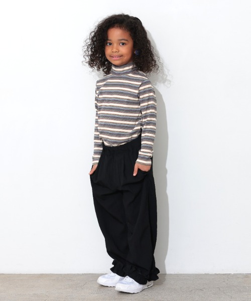 Ocean&Ground（オーシャン&グラウンド）の「Jr.ﾀｰﾄﾙﾈｯｸﾎﾞｰﾀﾞｰﾘﾌﾞTｼｬﾂ（ニット/セーター・キッズ・グレー/マルチ/グリーン/ブラウン・160/150）」の5枚目の写真