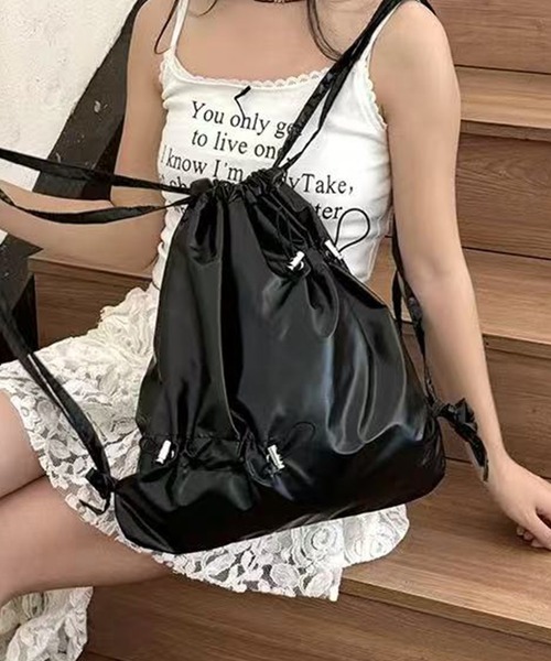 セール】巾着プリーツバックパック ナップサック（バックパック