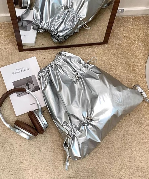 巾着プリーツバックパック ナップサック（バックパック/リュック