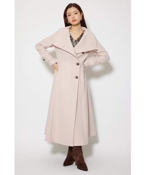 rienda(リエンダ)の「25オーバーネックシンデレララインコート 秋服 冬服(ステンカラーコート・レディース・ブラック/ライトベージュ/マルチ/グレー・SMALL/MEDIUM)」の9枚目の写真