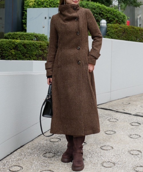 2025AW】25オーバーネックシンデレララインコート 秋服 冬服