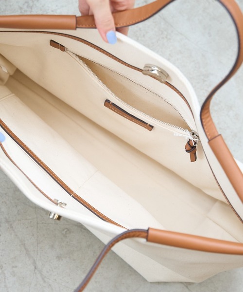 Rouge vif（ルージュヴィフ）の「【SOMEWHERE STUDIO/サムウェア ステュディオ】COTTAGE-TOTE トートバッグ（トートバッグ・レディース・ブラック/キャメル・フリー）」の9枚目の写真