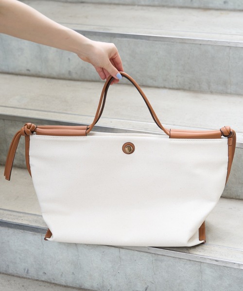 Rouge vif（ルージュヴィフ）の「【SOMEWHERE STUDIO/サムウェア ステュディオ】COTTAGE-TOTE トートバッグ（トートバッグ・レディース・ブラック/キャメル・フリー）」の13枚目の写真