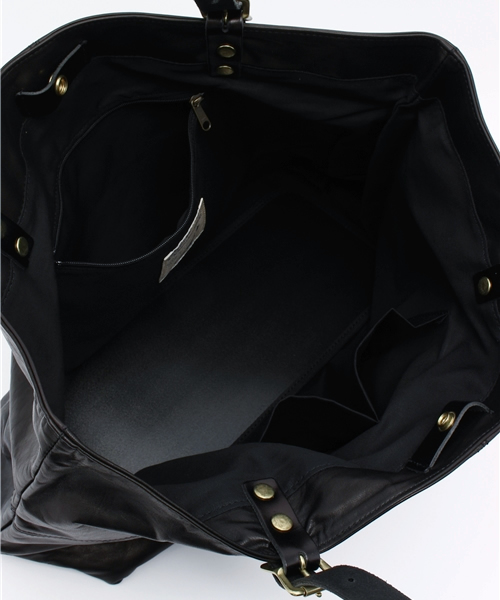 Butler Verner Sails(バトラーヴァーナーセイルス)の「【Butler Verner Sails】ポニープルアップヌメ革トート JA-1387(トートバッグ・メンズ・ブラウン/ブラック・FREE)」の11枚目の写真