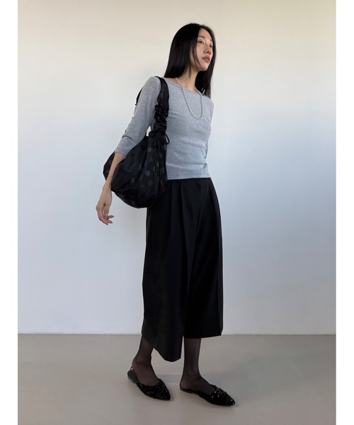 Didot.showroom（ディドット ショールーム）の「【DIDOT.】ツータックワイドミディスラックス（スラックス・レディース・ブラック/ネイビー/チャコール・M/S）」の21枚目の写真
