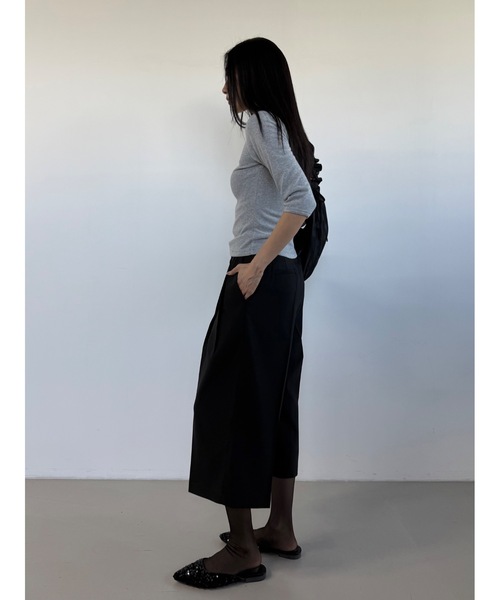 Didot.showroom（ディドット ショールーム）の「【DIDOT.】ツータックワイドミディスラックス（スラックス・レディース・ブラック/ネイビー/チャコール・M/S）」の10枚目の写真