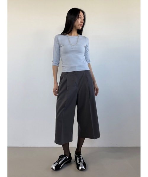 Didot.showroom（ディドット ショールーム）の「【DIDOT.】ツータックワイドミディスラックス（スラックス・レディース・ブラック/ネイビー/チャコール・M/S）」の18枚目の写真
