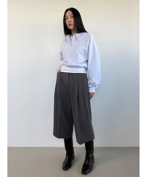 Didot.showroom（ディドット ショールーム）の「【DIDOT.】ツータックワイドミディスラックス（スラックス・レディース・ブラック/ネイビー/チャコール・M/S）」の8枚目の写真