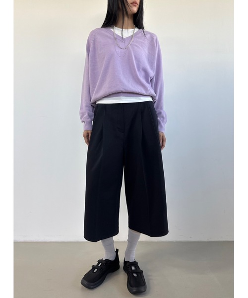 Didot.showroom（ディドット ショールーム）の「【DIDOT.】ツータックワイドミディスラックス（スラックス・レディース・ブラック/ネイビー/チャコール・M/S）」の17枚目の写真