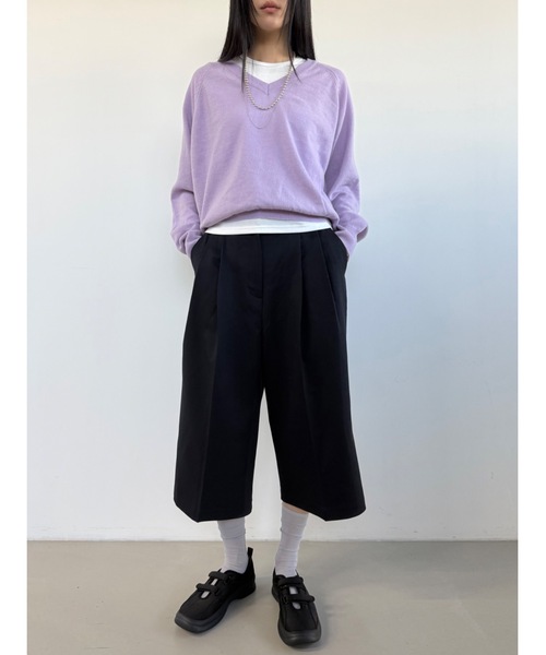 Didot.showroom（ディドット ショールーム）の「【DIDOT.】ツータックワイドミディスラックス（スラックス・レディース・ブラック/ネイビー/チャコール・M/S）」の9枚目の写真