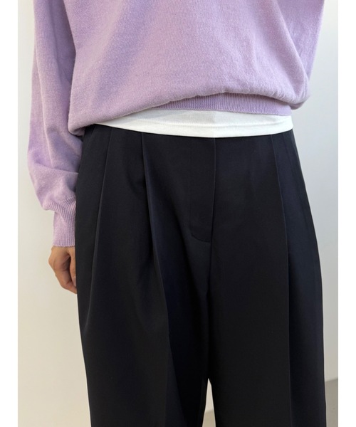 Didot.showroom（ディドット ショールーム）の「【DIDOT.】ツータックワイドミディスラックス（スラックス・レディース・ブラック/ネイビー/チャコール・M/S）」の13枚目の写真