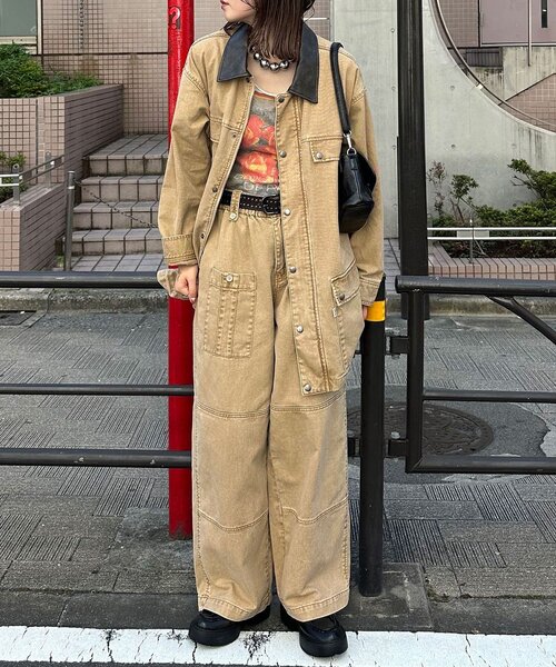 CIAOPANIC（チャオパニック）の「【ANTI WARP /アンチワープ】コンバットデニムパンツ（デニムパンツ・レディース・ピンク/ベージュ/ブルー・MEDIUM/SMALL/LARGE）」の2枚目の写真