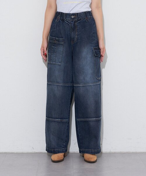 CIAOPANIC（チャオパニック）の「【ANTI WARP /アンチワープ】コンバットデニムパンツ（デニムパンツ・レディース・ピンク/ベージュ/ブルー・MEDIUM/SMALL/LARGE）」の12枚目の写真