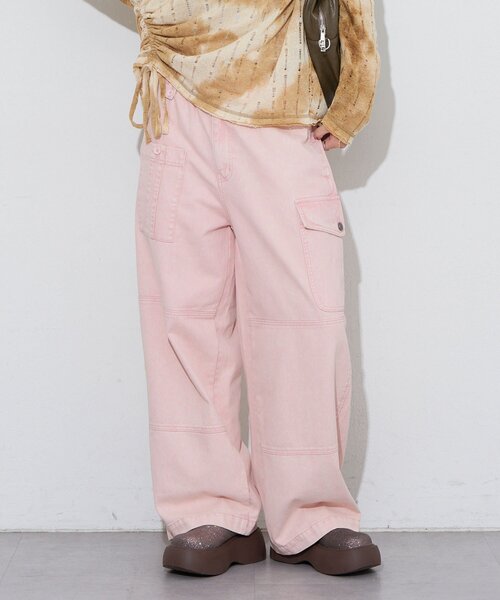 CIAOPANIC（チャオパニック）の「【ANTI WARP /アンチワープ】コンバットデニムパンツ（デニムパンツ・レディース・ピンク/ベージュ/ブルー・MEDIUM/SMALL/LARGE）」の19枚目の写真