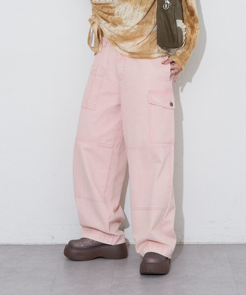 CIAOPANIC（チャオパニック）の「【ANTI WARP /アンチワープ】コンバットデニムパンツ（デニムパンツ・レディース・ピンク/ベージュ/ブルー・MEDIUM/SMALL/LARGE）」の20枚目の写真