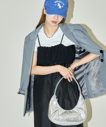 PUBLUX（パブリュクス）の「PUBLUX/パブリュクス 異素材 シャーリング サテン ワンピース　限定展開（ワンピース）」