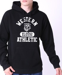 ARCADE（アーケード）の「裏起毛 アメカジ カレッジロゴ ミリタリー 柄込み スウェット プルオーバーパーカー（パーカー）」