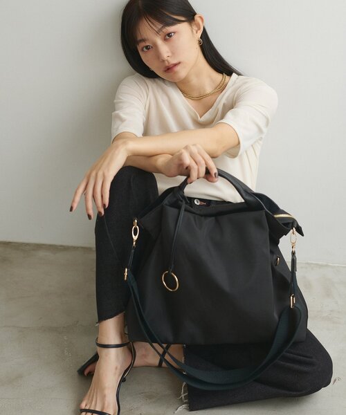 natural couture（ナチュラルクチュール）の「ショルダー付き2WAY A4トート（トートバッグ・レディース・ブラック/ベージュ/ダークブラウン・FREE）」の6枚目の写真