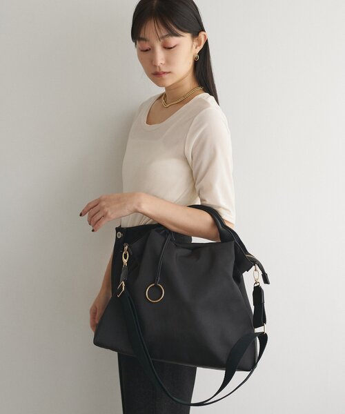 natural couture（ナチュラルクチュール）の「ショルダー付き2WAY A4トート（トートバッグ・レディース・ブラック/ベージュ/ダークブラウン・FREE）」の7枚目の写真