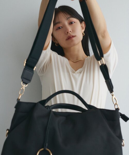 natural couture（ナチュラルクチュール）の「ショルダー付き2WAY A4トート（トートバッグ・レディース・ブラック/ベージュ/ダークブラウン・FREE）」の8枚目の写真