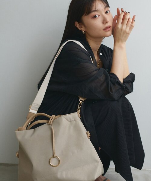 natural couture（ナチュラルクチュール）の「ショルダー付き2WAY A4トート（トートバッグ・レディース・ブラック/ベージュ/ダークブラウン・FREE）」の20枚目の写真
