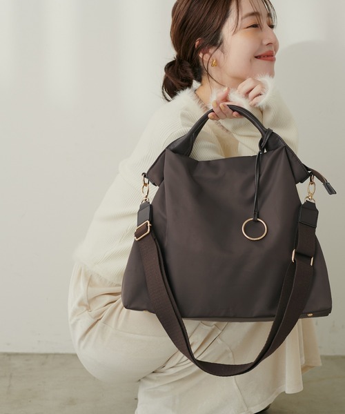 natural couture（ナチュラルクチュール）の「ショルダー付き2WAY A4トート（トートバッグ・レディース・ブラック/ベージュ/ダークブラウン・FREE）」の2枚目の写真