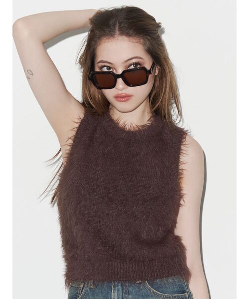 EVRIS（エヴリス）の「ワイドフレームサングラス（サングラス・レディース・ブラック/ブラウン・FREE）」の2枚目の写真