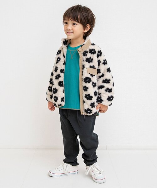 BREEZE（ブリーズ）の「【リンク】ファーフリースジャケット（ブルゾン・キッズ・ターコイズブルー/アイボリー/ブラック/レインボー/ピンク/ベージュ・140/150/160/90/100/110/120/130）」の7枚目の写真