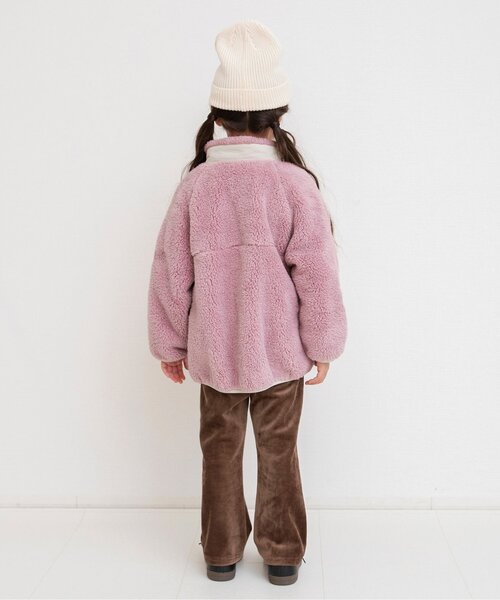 BREEZE（ブリーズ）の「【リンク】ファーフリースジャケット（ブルゾン・キッズ・ターコイズブルー/アイボリー/ブラック/レインボー/ピンク/ベージュ・140/150/160/90/100/110/120/130）」の12枚目の写真