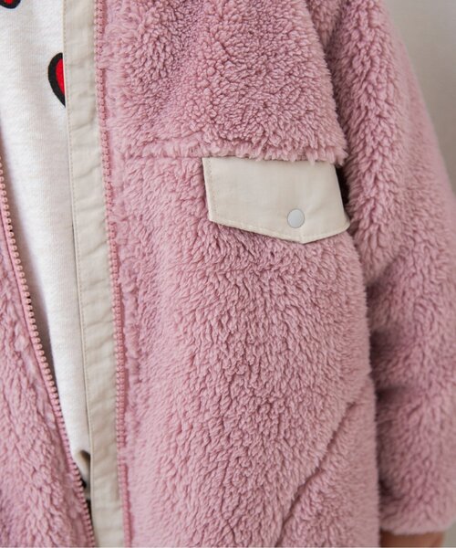 BREEZE（ブリーズ）の「【リンク】ファーフリースジャケット（ブルゾン・キッズ・ターコイズブルー/アイボリー/ブラック/レインボー/ピンク/ベージュ・140/150/160/90/100/110/120/130）」の13枚目の写真