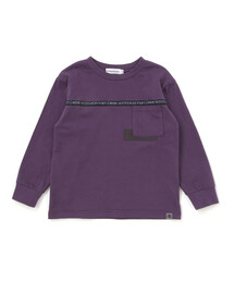 BeBe Petits Pois Vert（ベベプチポワヴェール）の「【店舗限定】ロゴテープライン天竺長袖Tシャツ（Tシャツ/カットソー）」