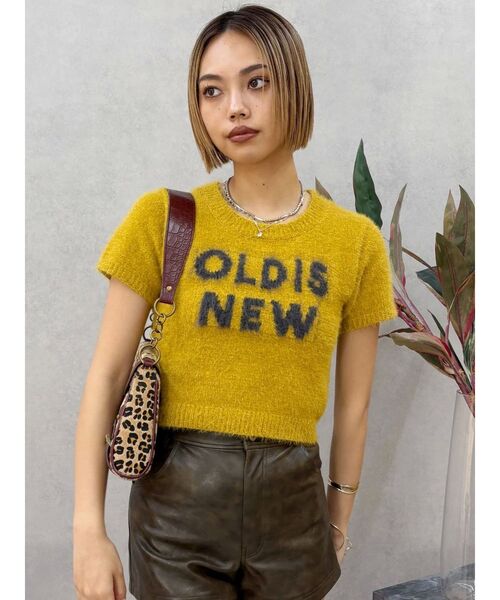 EVRIS（エヴリス）の「ジャガードロゴシャギーニットトップス（ニット/セーター・レディース・ブラック/ブルー/マスタード・FREE）」の3枚目の写真