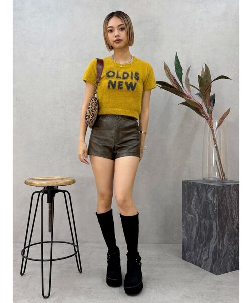 EVRIS（エヴリス）の「ジャガードロゴシャギーニットトップス（ニット/セーター・レディース・ブラック/ブルー/マスタード・FREE）」の13枚目の写真