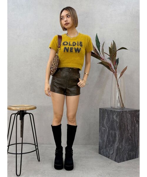 EVRIS（エヴリス）の「ジャガードロゴシャギーニットトップス（ニット/セーター・レディース・ブラック/ブルー/マスタード・FREE）」の14枚目の写真