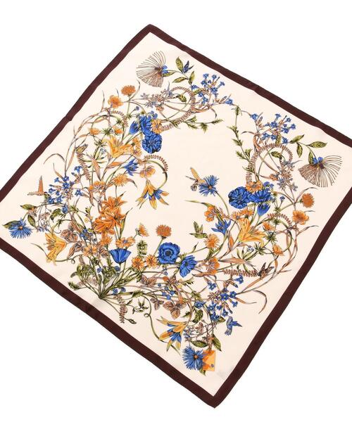 NATURAL BEAUTY BASIC（ナチュラルビューティーベーシック）の「ダブルフェイスフラワースカーフ（バンダナ/スカーフ・レディース・グリーン/ダークブラウン・FREE）」の6枚目の写真