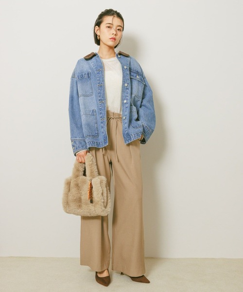 BAYFLOW（ベイフロー）の「ウエストリボンタックパンツ（その他パンツ・レディース・ベージュ/ブラック/グレー・FREE）」の4枚目の写真