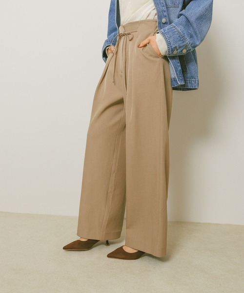 BAYFLOW（ベイフロー）の「ウエストリボンタックパンツ（その他パンツ・レディース・ベージュ/ブラック/グレー・FREE）」の9枚目の写真