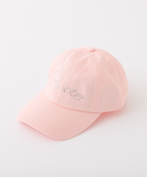 one after another NICE CLAUP（ワンアフターアナザーナイスクラップ）の「ビジューロゴキャップ（キャップ・レディース・ブラック/ピンク/アイボリー・FREE）」の3枚目の写真