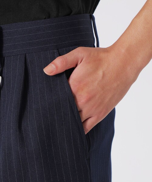 LOVELESS（ラブレス）の「ストライプ2タックバギースラックス（スラックス・メンズ・ブラック/ネイビー・L/M）」の13枚目の写真