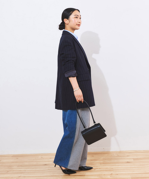 journal standard L'essage（ジャーナルスタンダードレサージュ）の「クラシックストライプジャケット（テーラードジャケット・レディース・ネイビー/チャコールグレー・FREE）」の22枚目の写真