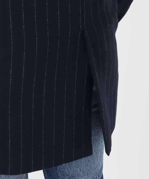 journal standard L'essage（ジャーナルスタンダードレサージュ）の「クラシックストライプジャケット（テーラードジャケット・レディース・ネイビー/チャコールグレー・FREE）」の4枚目の写真