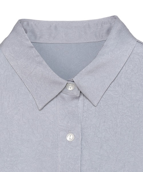 TOKYO SHIRTS（トウキョウシャツ）の「クラッシュスエード ペプラムシャツブラウス 長袖（シャツ/ブラウス・レディース・オフホワイト/グレイッシュブルー/ピンク・M/L）」の11枚目の写真