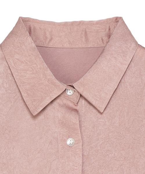 TOKYO SHIRTS（トウキョウシャツ）の「クラッシュスエード ペプラムシャツブラウス 長袖（シャツ/ブラウス・レディース・オフホワイト/グレイッシュブルー/ピンク・M/L）」の18枚目の写真