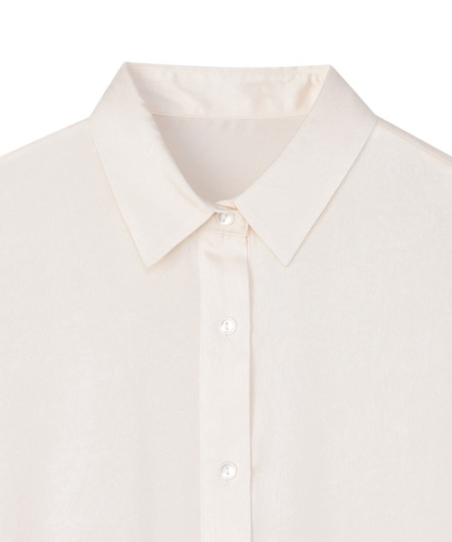 TOKYO SHIRTS（トウキョウシャツ）の「クラッシュスエード ペプラムシャツブラウス 長袖（シャツ/ブラウス・レディース・オフホワイト/グレイッシュブルー/ピンク・M/L）」の5枚目の写真