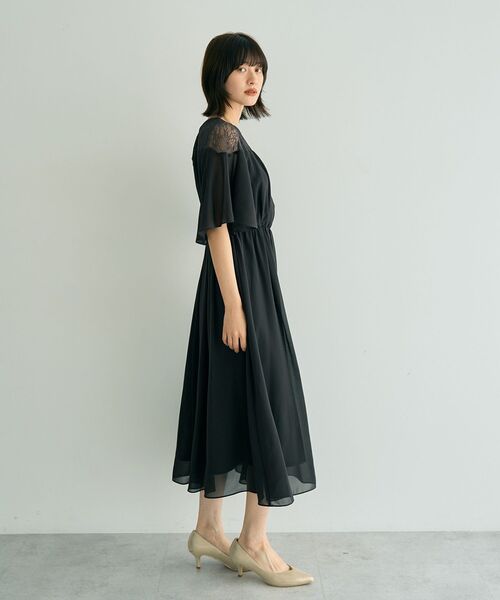 YECCA VECCA(イェッカヴェッカ)の「レース切替シフォンドレス(ワンピース・レディース・チャコールグレー/ブルーグリーン/ベージュ・FREE)」の14枚目の写真