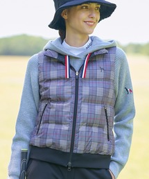 【ADABAT NAVY】グレンチェック中綿ベスト
