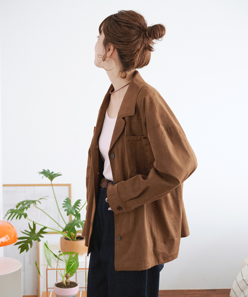 B.C STOCK（ベーセーストック）の「【ZOZO限定】フェイクスウェードジャケット（その他アウター・レディース・ブラウン/カーキ・FREE）」の9枚目の写真