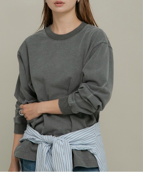 URBAN RESEARCH Sonny Label(アーバンリサーチサニーレーベル)の「UpDRIFT ルーズフィットロングTシャツ(Tシャツ/カットソー・レディース・スミクロ/ピンク/オフホワイト・MEDIUM/LARGE)」の3枚目の写真